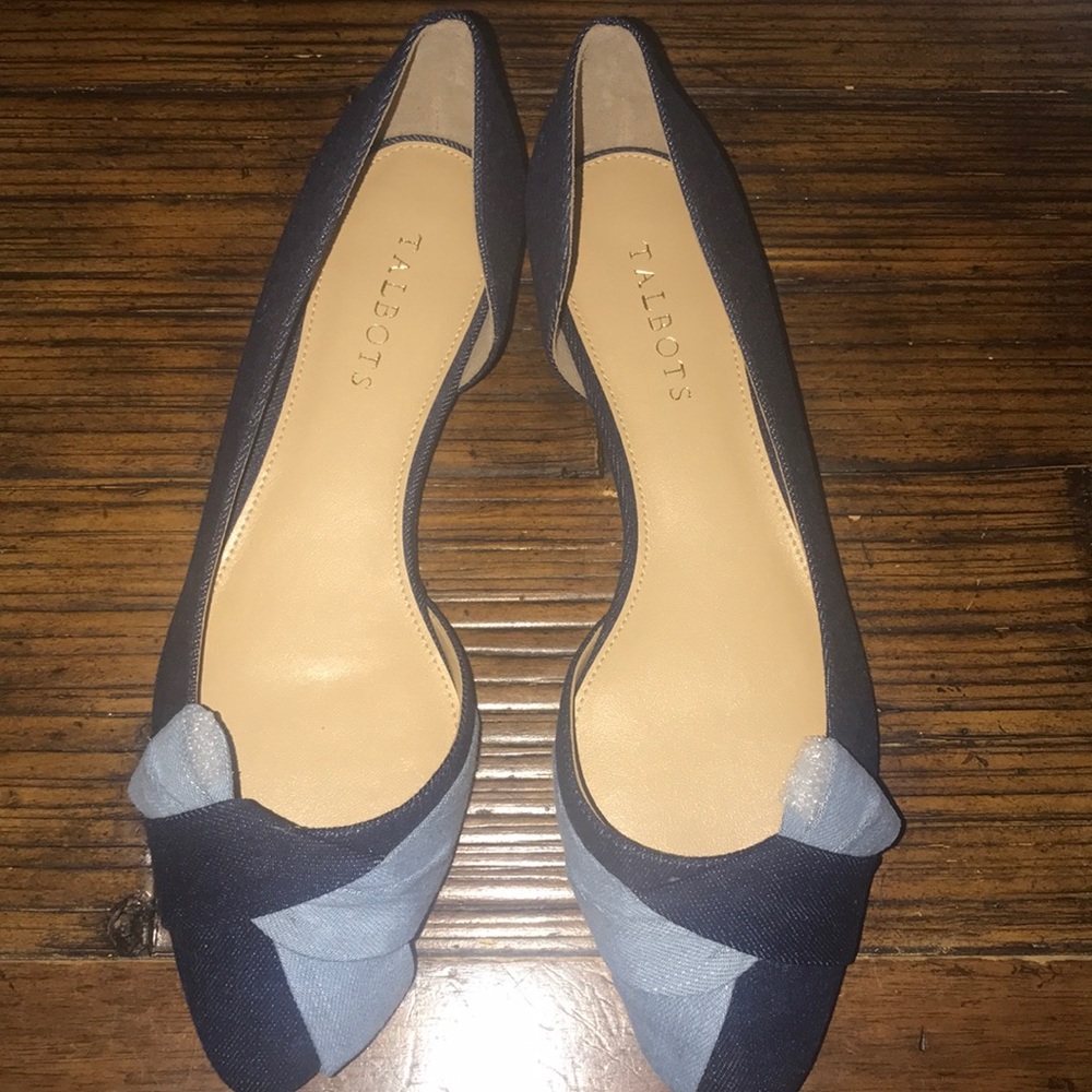 Dark Denim Talbots Edison D’Orsay Bow Shoes